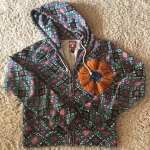 Vintage Lucky Brand hoodie, colorful flower design